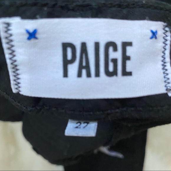 PAIGE Skyline Ankle Peg Jeans in Black Galaxy with Silver Studs Size 27 - Picture 9 of 9